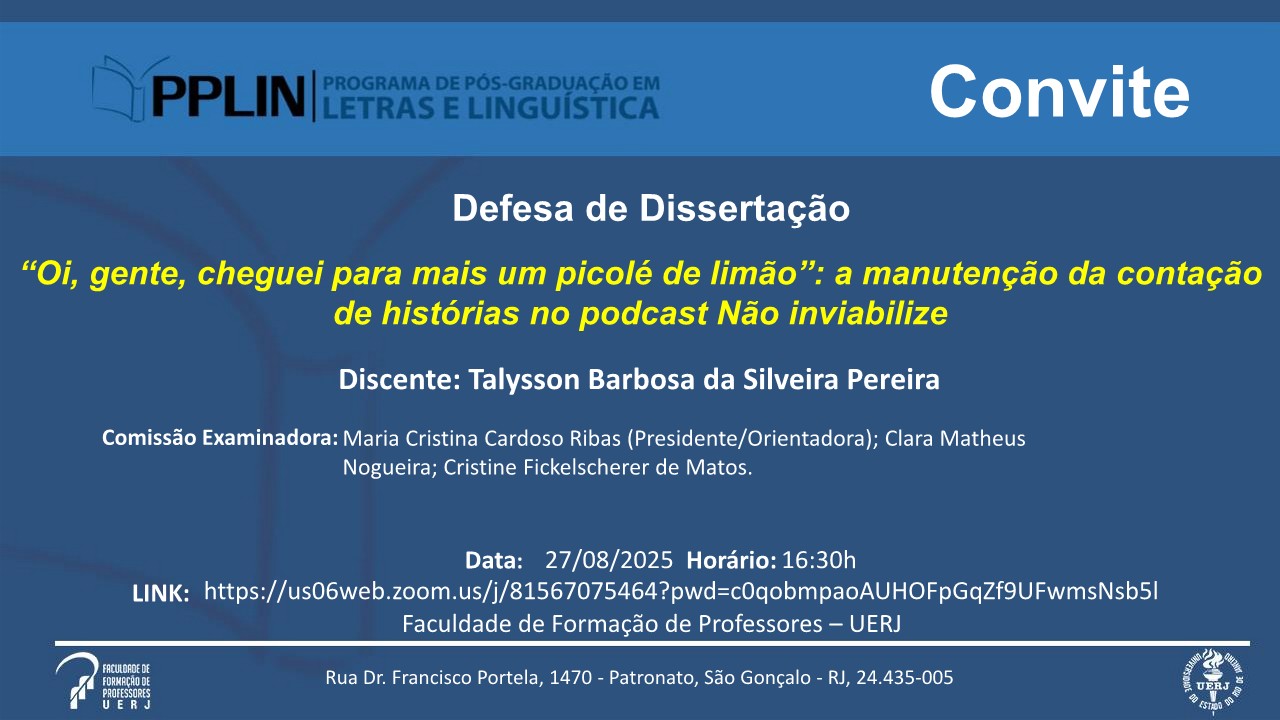 Defesa de Dissertação – Talysson Barbosa da Silveira Pereira – Programa ...